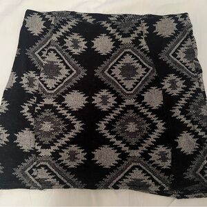 Black and White Patterned Women's Skirt